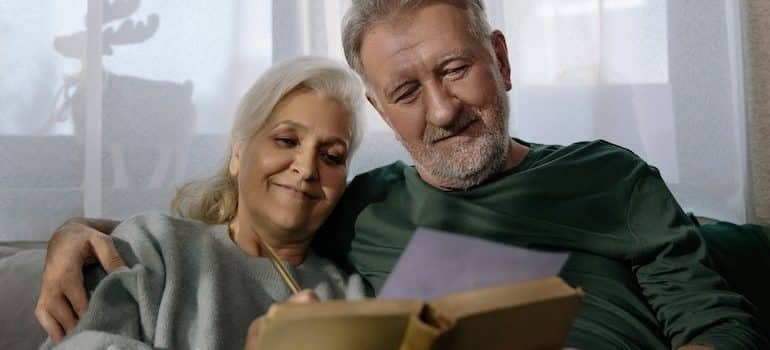 A couple reading a book